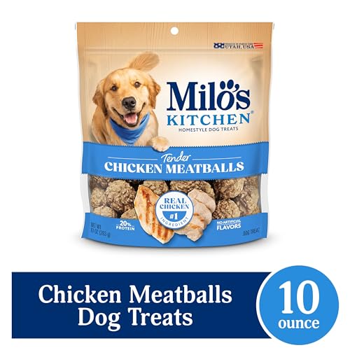 Milo's Kitchen albóndigas de pollo, ingredientes reales para snack diario