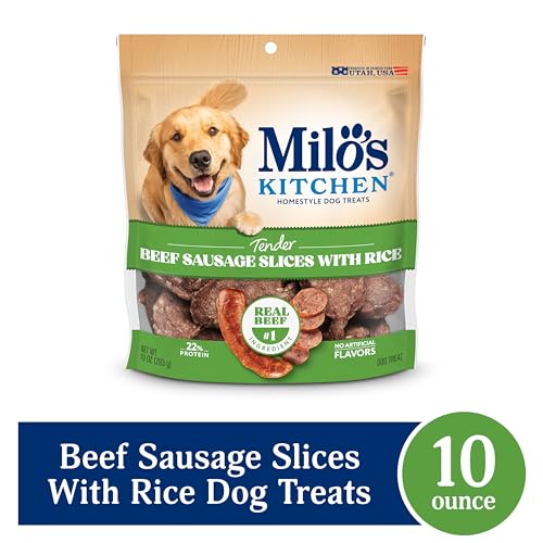Premios para perros Milo’s Kitchen, sabor a res, ideal como recompensa