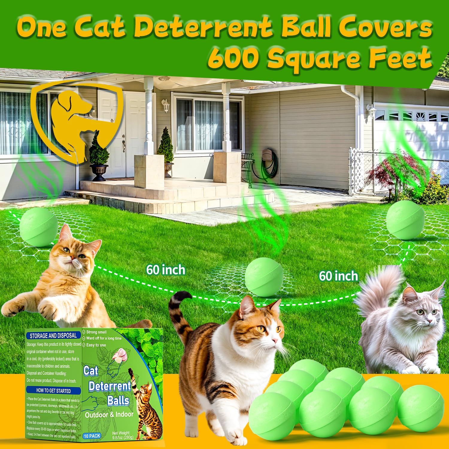 Bolas deterrentes de Mimo Style, menta de larga duración para jardines
