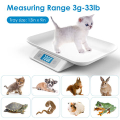 MINDPET-MED mide con precisión en gramos para crías y mascotas pequeñas.