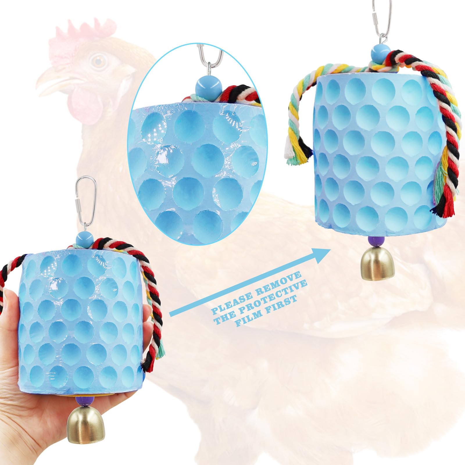 MinrzPet campana-juego-para-aves, añade interés sensorial.