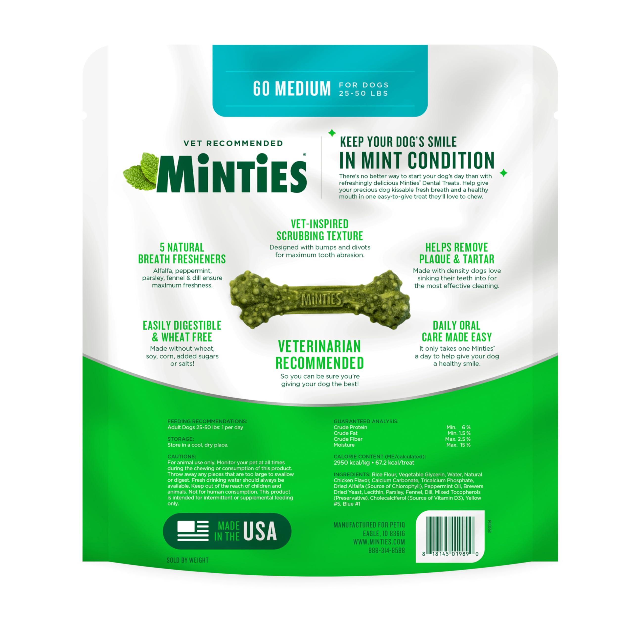 Minties sabor a mentas y hierbas para un aliento agradable.