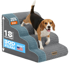 Escalones Miorun de 4 pasos anchos para cama, acceso seguro para tu mascota.