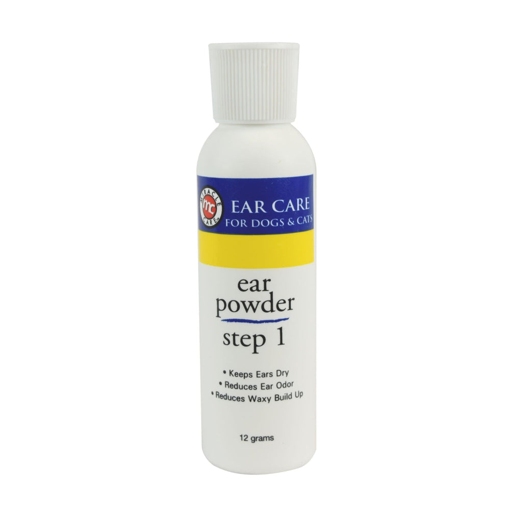 Miracle Care polvo-orejas-12g: limpieza suave para oídos de perros y gatos.