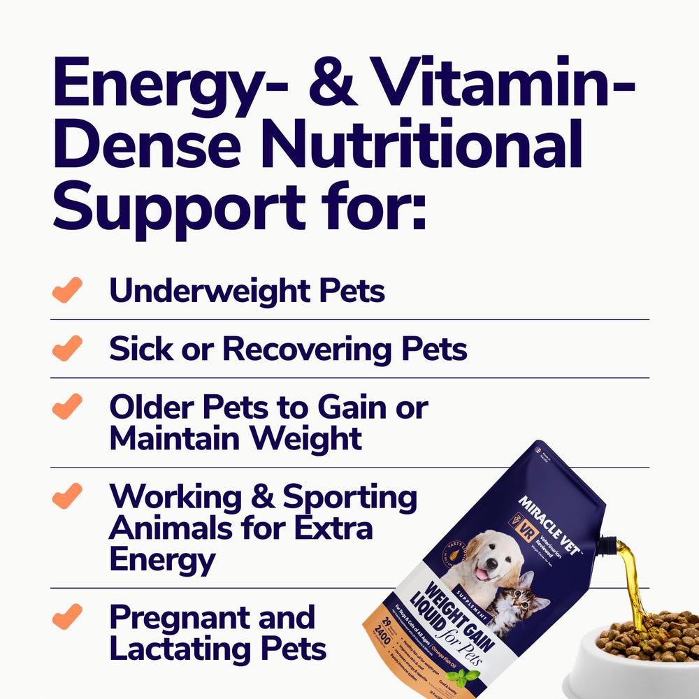 Miracle Vet 29 vitaminas y minerales para la salud general de la mascota.