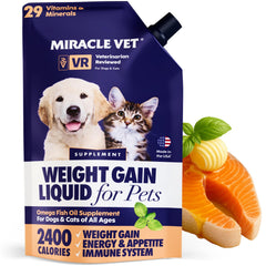 Miracle Vet gel multivitamínico, alto calorías para perros y gatos, apoyo nutricional diario.