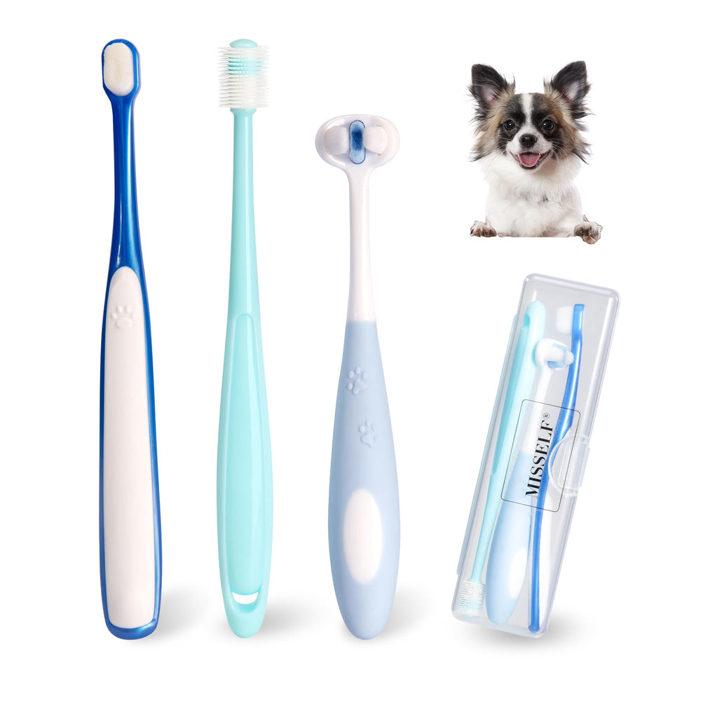 MISSELF kit de cepillos dentales nano suave para mascotas, limpieza suave y eficiente.