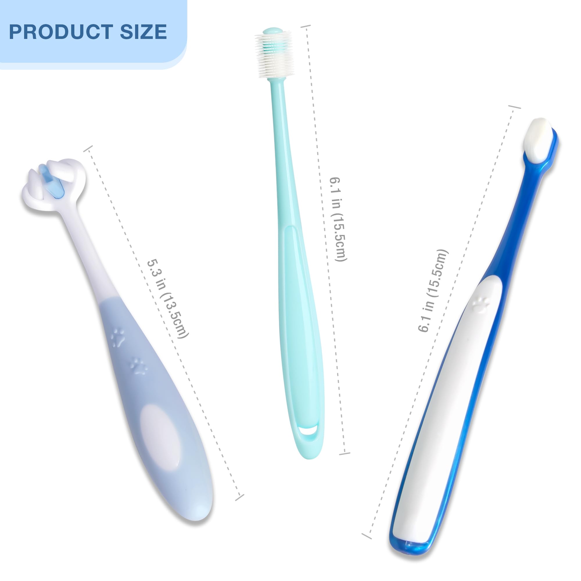 MISSELF conjunto de cepillos dentales para mascotas, diseño cómodo.