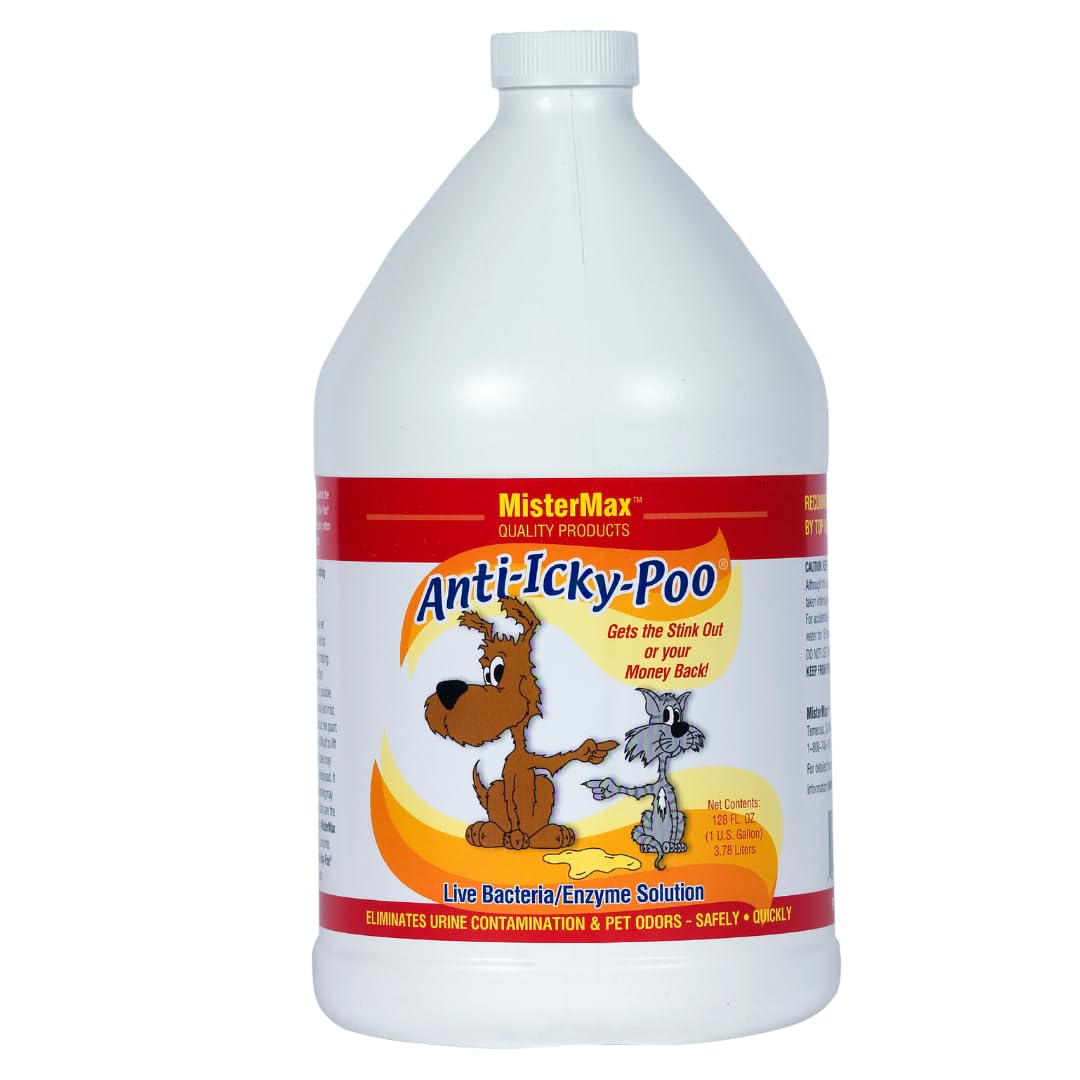 Mister Max Anti Icky Poo, botella vertido, tratamiento rápido de olores de orina de mascotas.