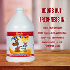 Mister Max Anti Icky Poo, etiqueta original, aroma característico tras la limpieza de olores.