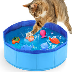 Juguete acuático Mity rain con peces interactivos para gatos, ideal para juego diario