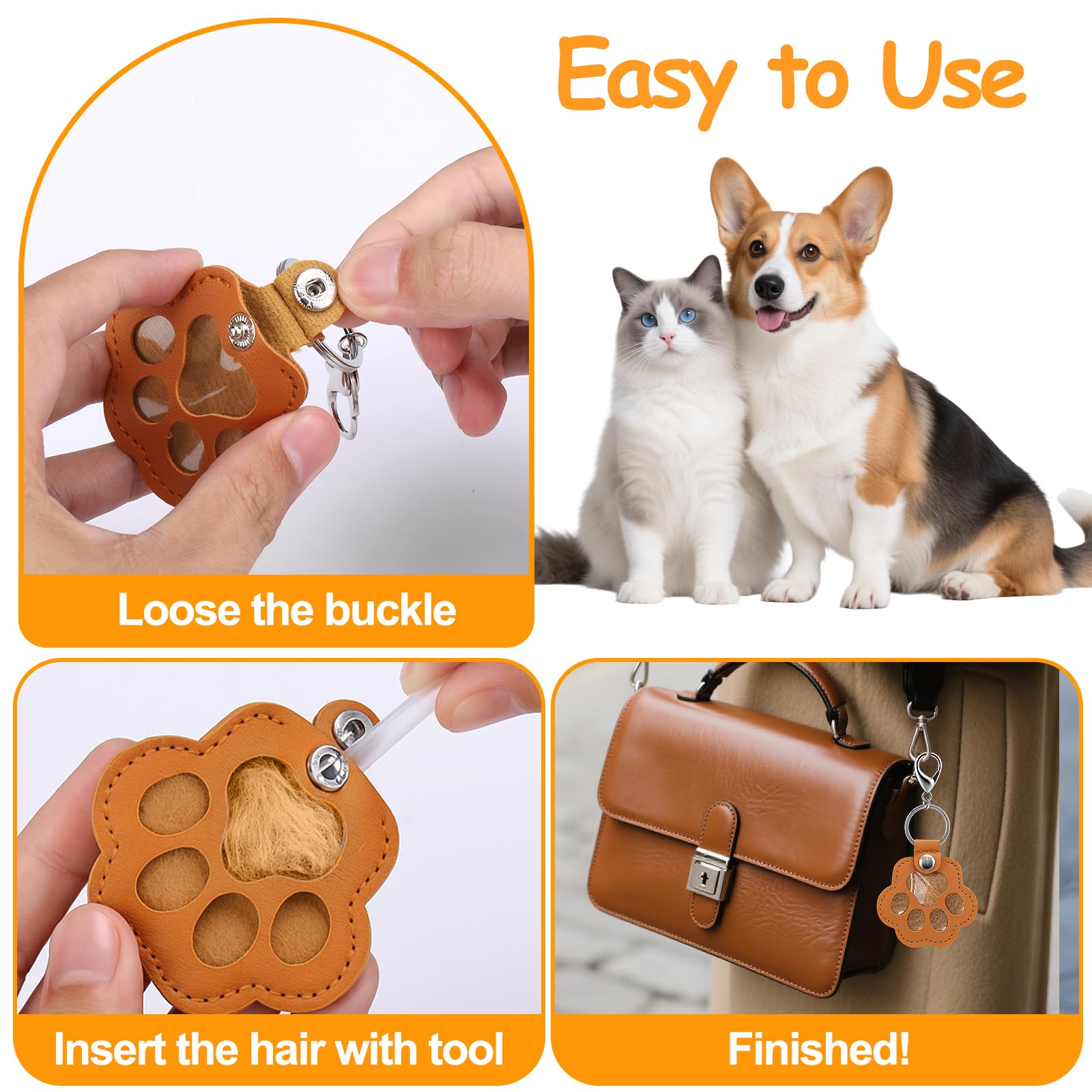 Mity Rain recuerdo tangible de perro, llavero de pelo para honrar a tu compañero.