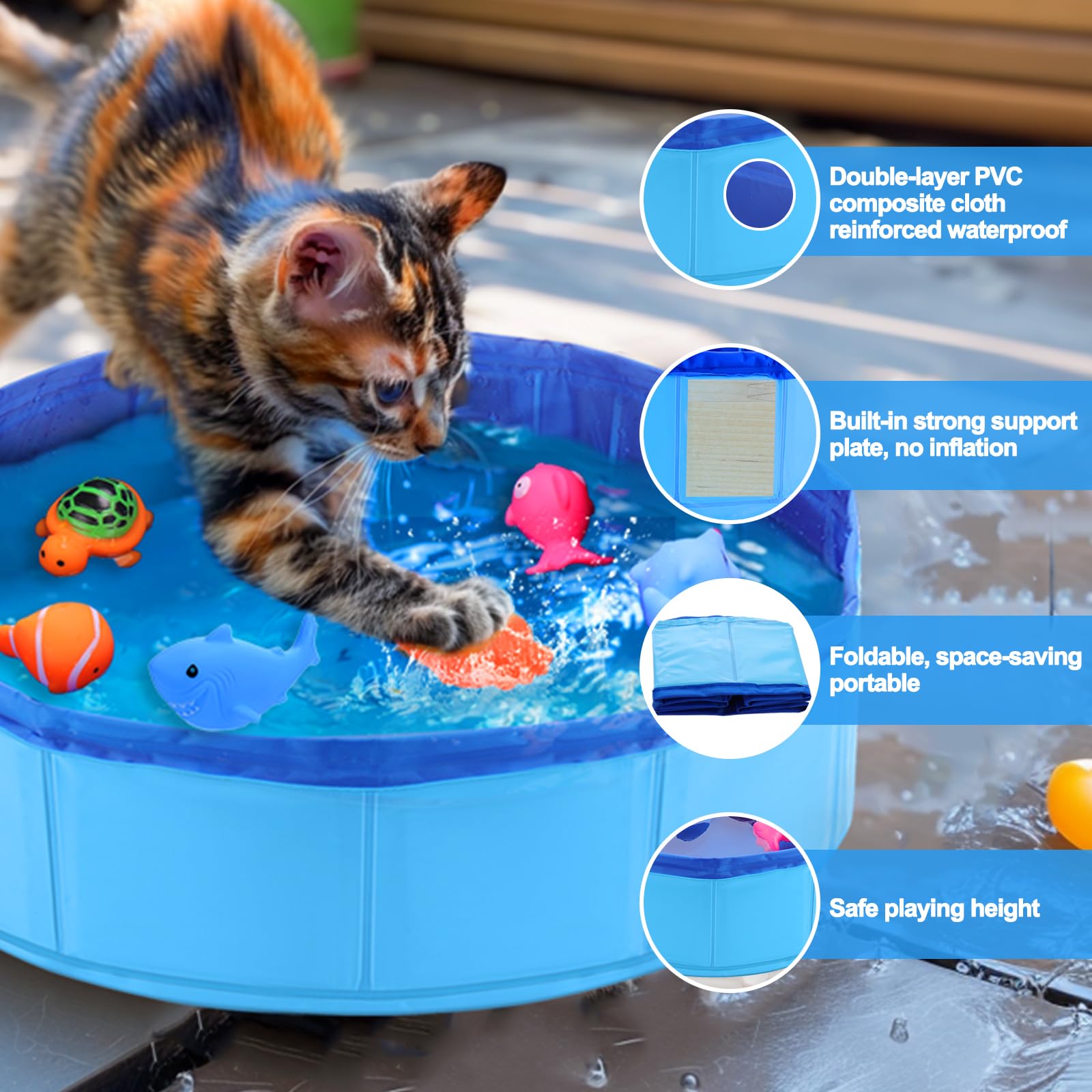 Pez móvil en piscina Mity rain para estimular la curiosidad felina