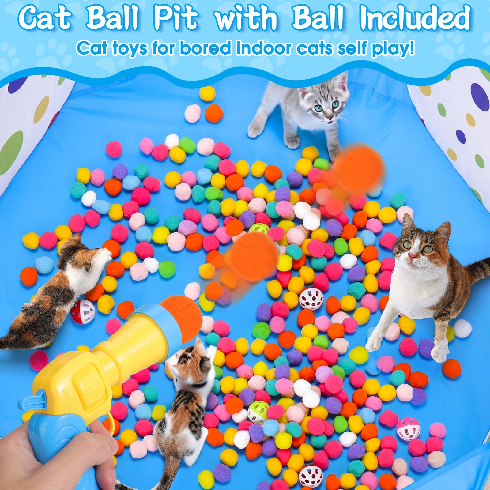 Mity Rain pelotas pom-pom de 200 unidades, suaves y seguras para morder.