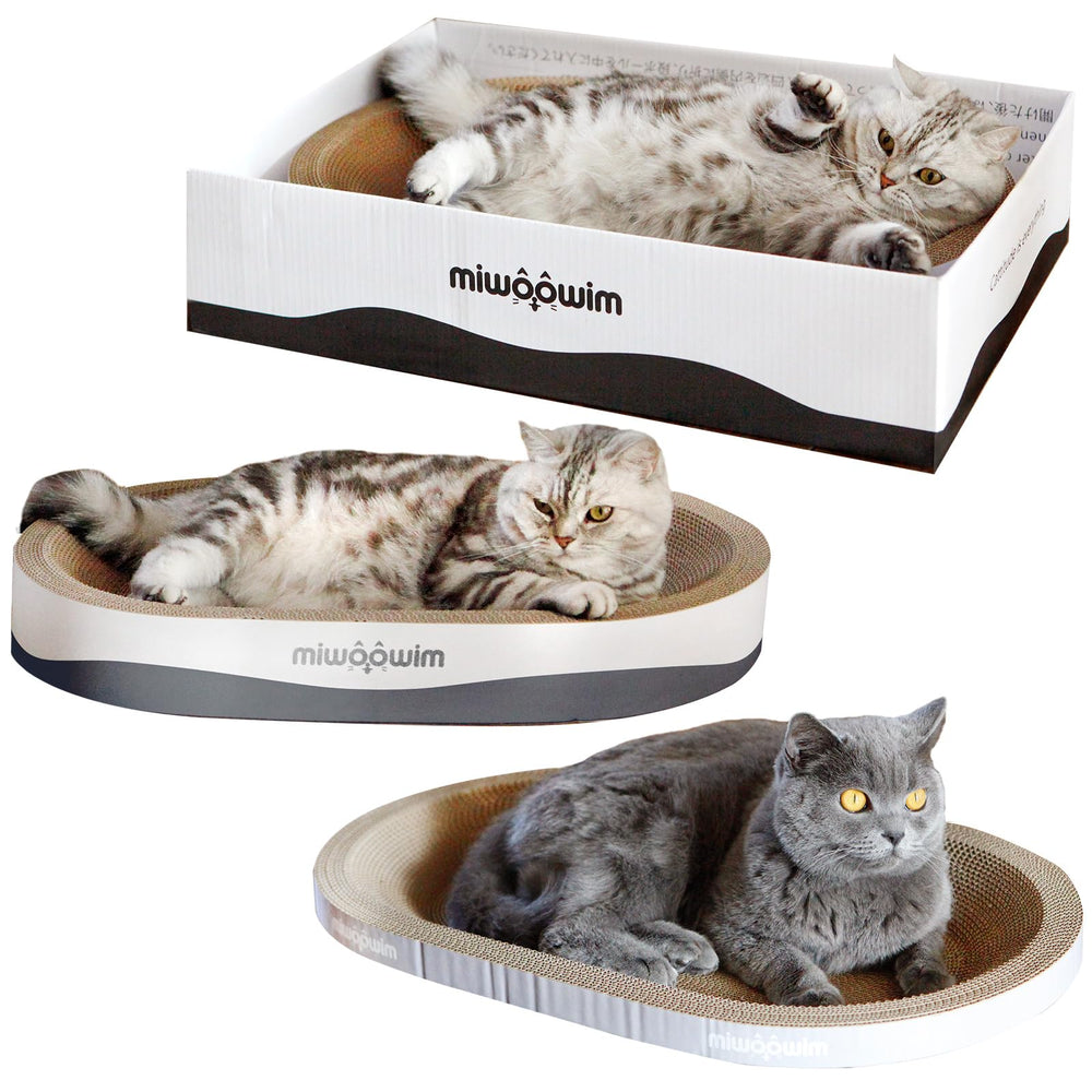 Miwoowim rascador caja de cartón para gatos, diversión y relajación en un solo diseño