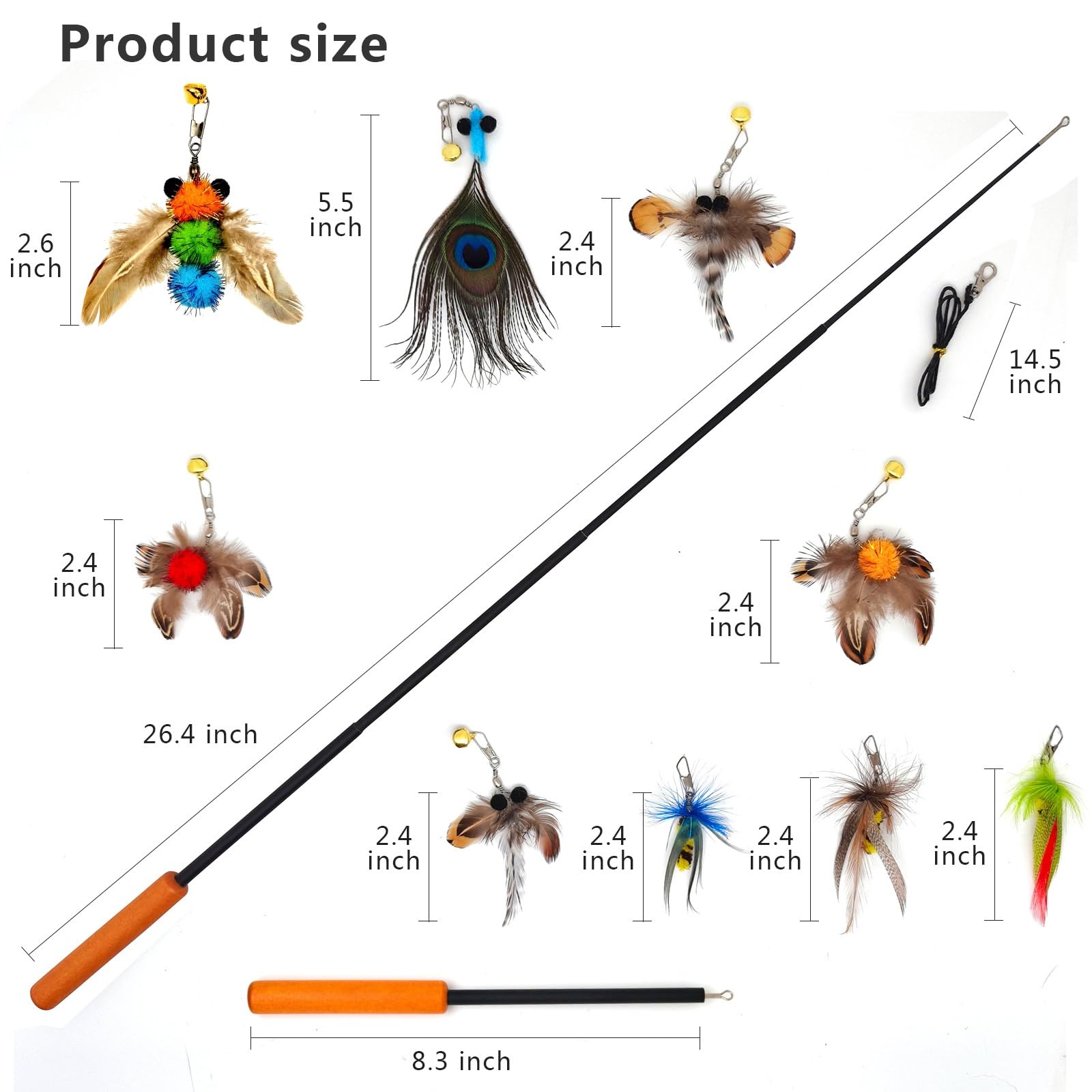 Miwoowim insectos de pluma realistas para estimular el movimiento del gato