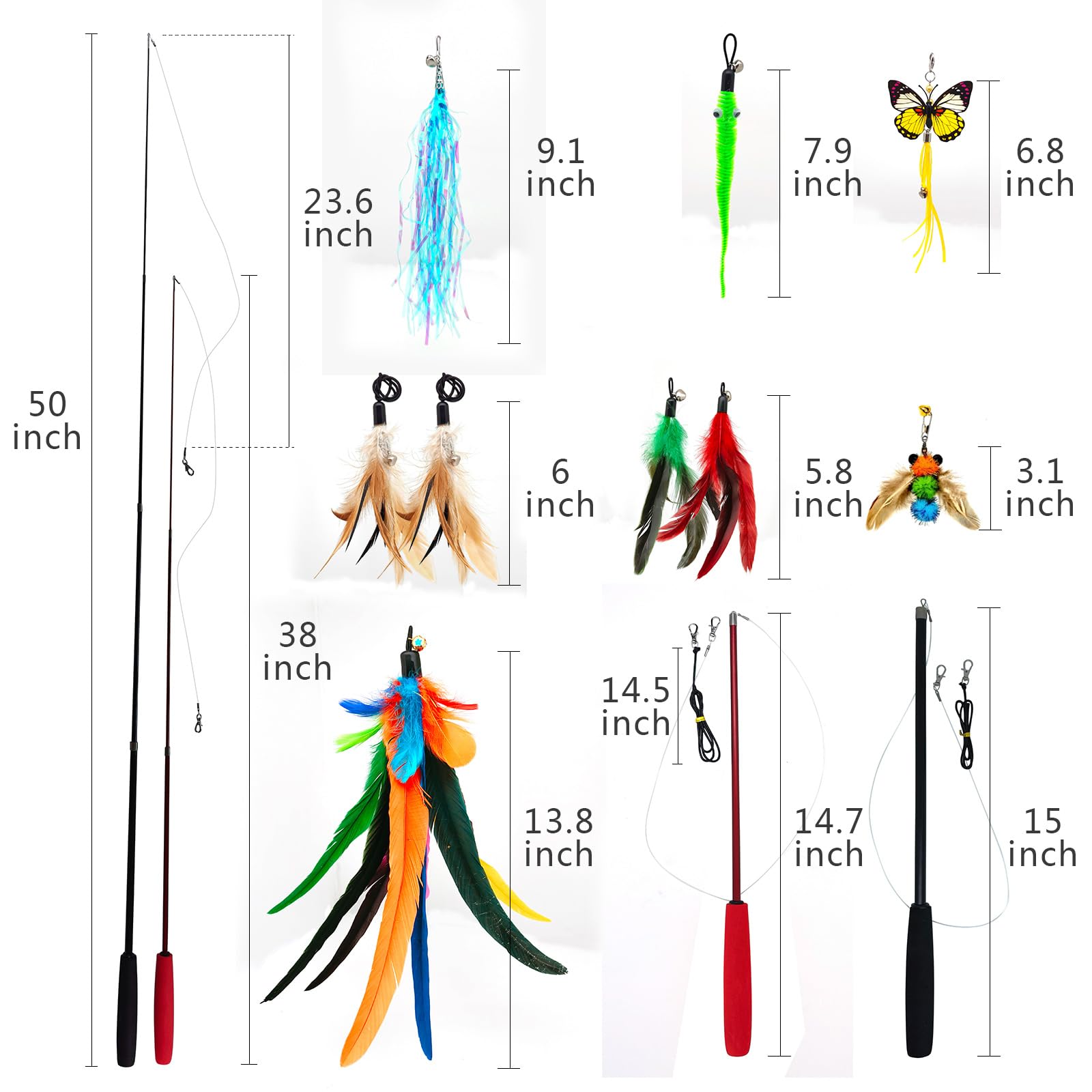 Miwoowim recambio pluma grande 13,8 pulgadas para atrapar la atención.