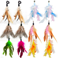 Miwoowim recambios de plumas coloridas con campanas para estimular la curiosidad del gato.