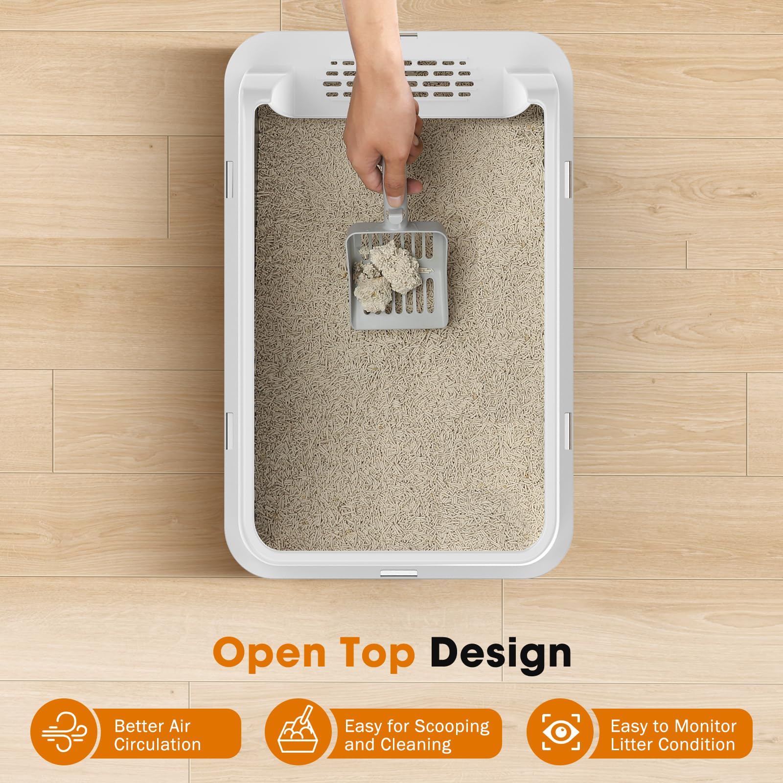MIXJOY: caja de arena con borde alto, contiene la arena durante el rasgado y juego.
