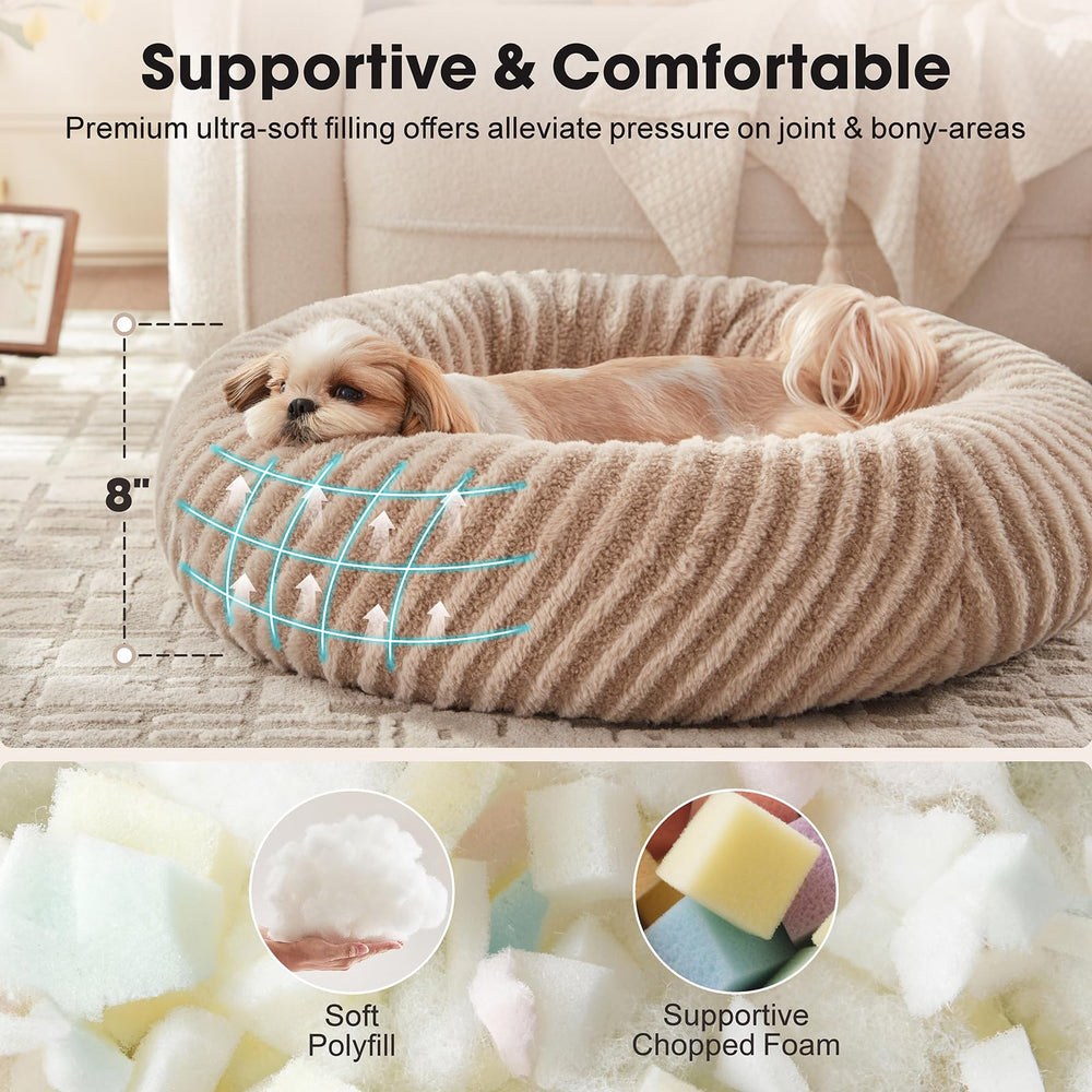 Cama MIXJOY para gatos, refugio cálido en interiores con forma de dona.