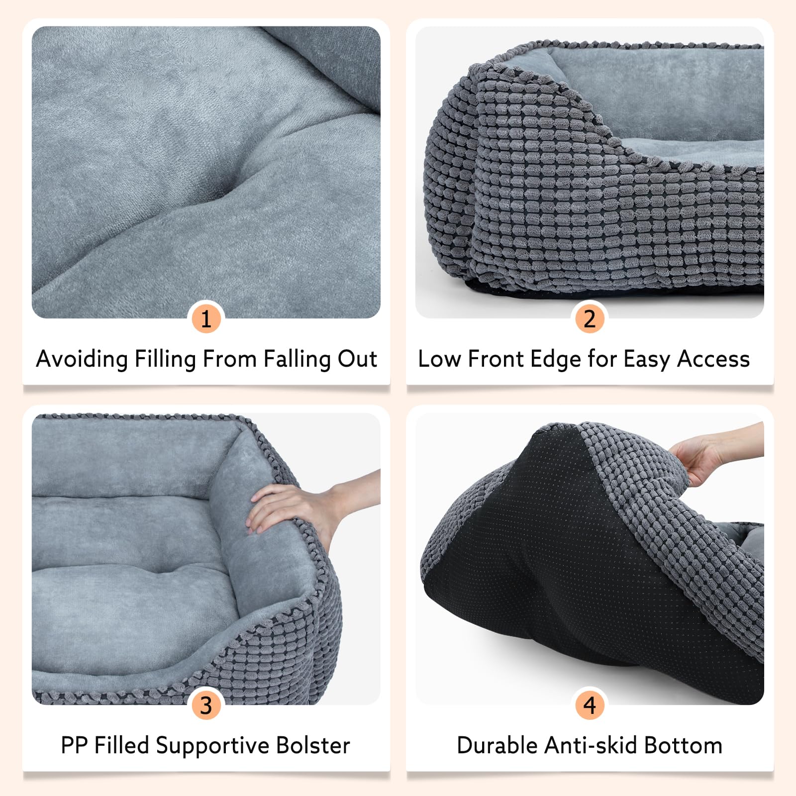 MIXJOY cama para perros medianos, base antideslizante para estabilidad.