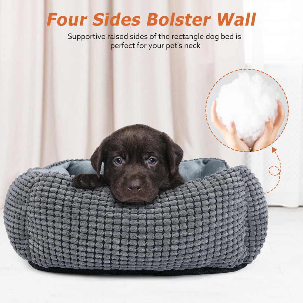 MIXJOY cama para perros medianos, borde alto para apoyo de cabeza y cuello.