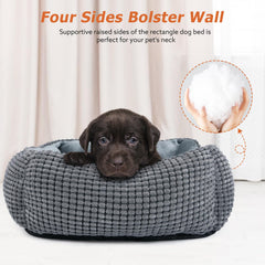 MIXJOY cama para perros medianos, borde alto para apoyo de cabeza y cuello.