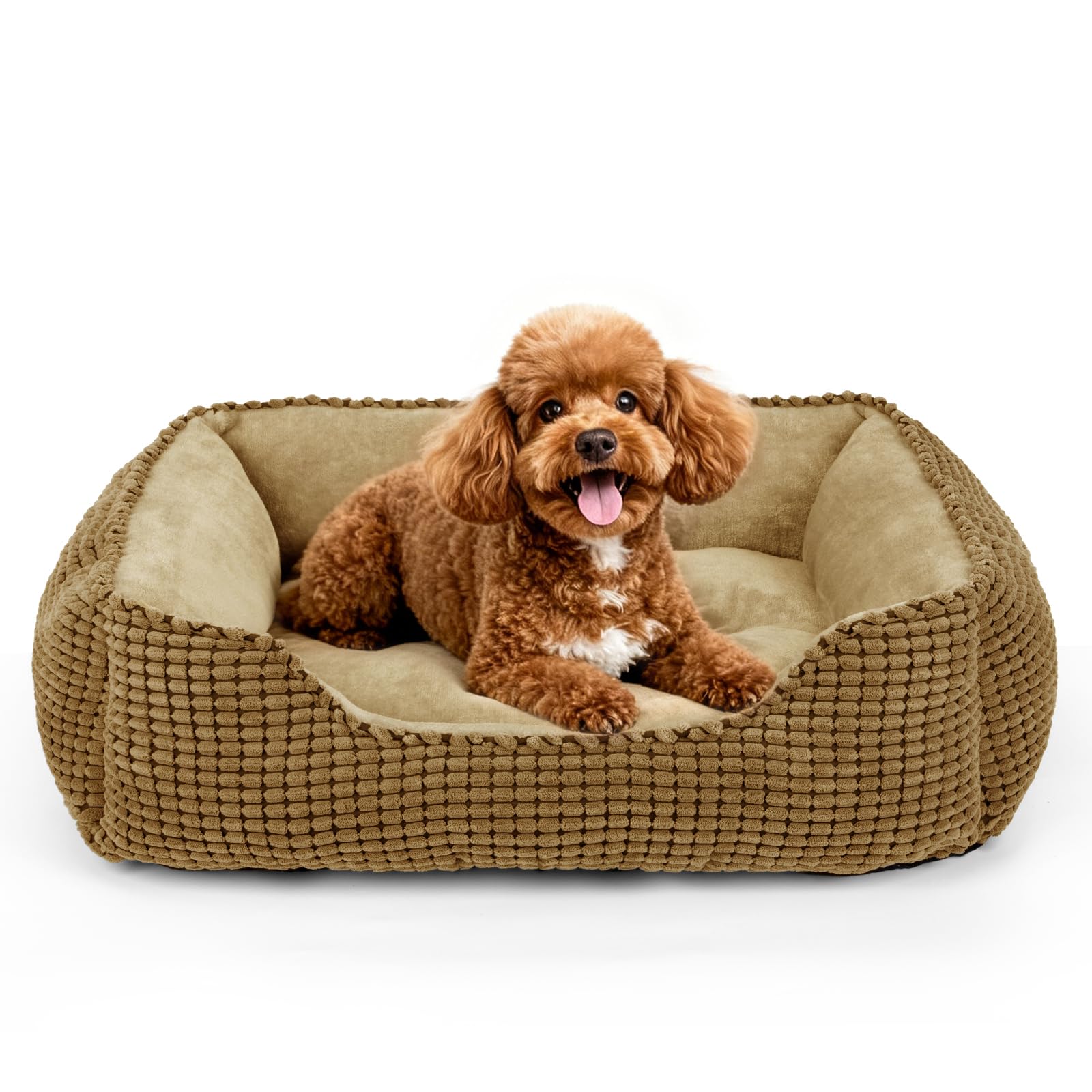 Cama MIXJOY para perro rectangular con confort y soporte para cabeza.