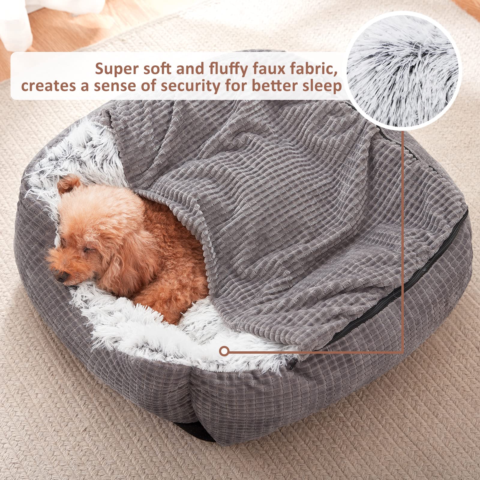 MIXJOY cama-perro-tejido-flannel-resistente tela durable y fácil de limpiar.
