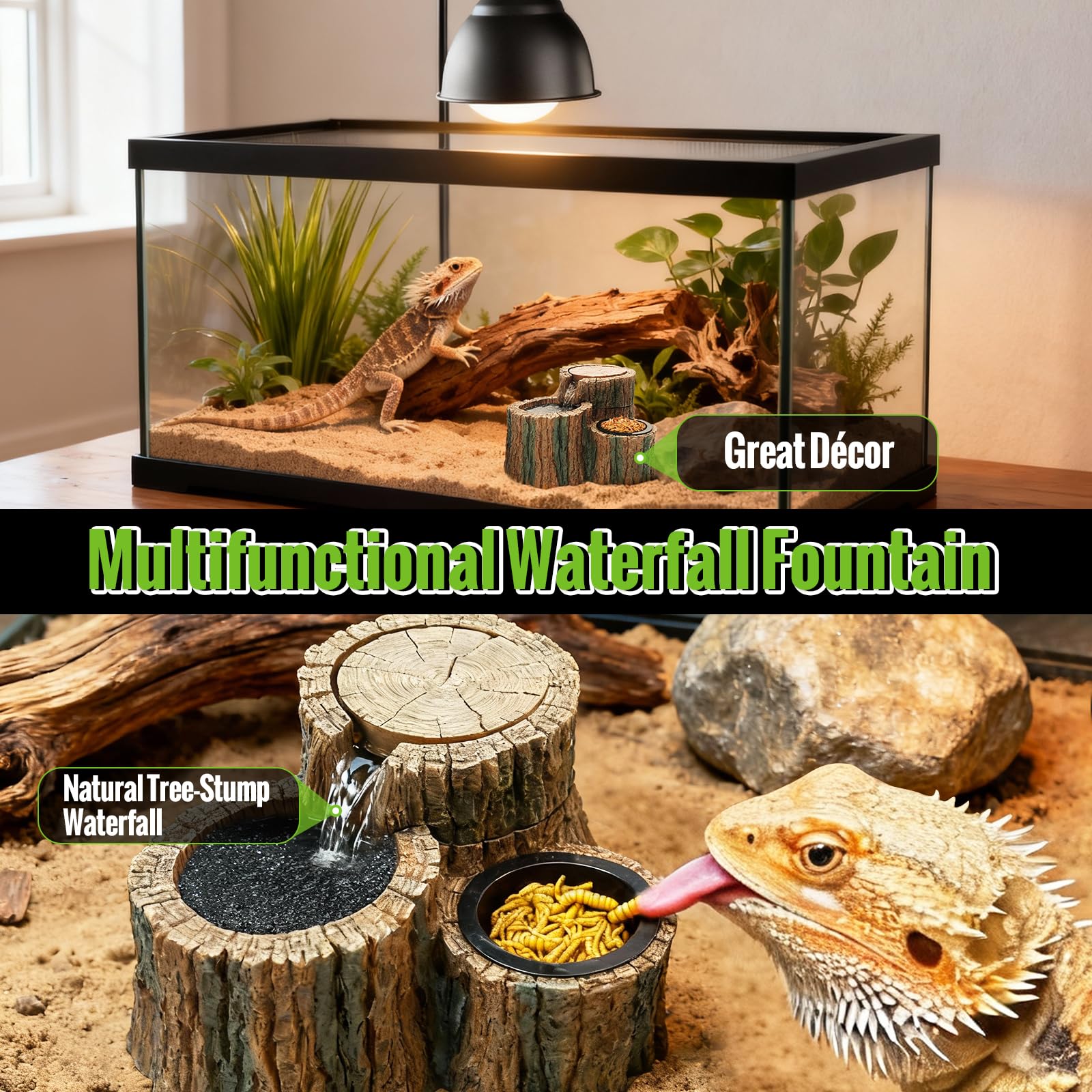 MIXJOY capacidad 550 ml: suministro de agua confiable para reptiles.