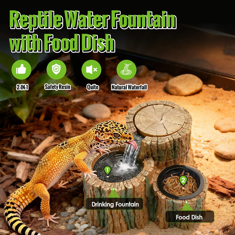 MIXJOY fuente en cascada para reptiles: fomenta hidratación constante.
