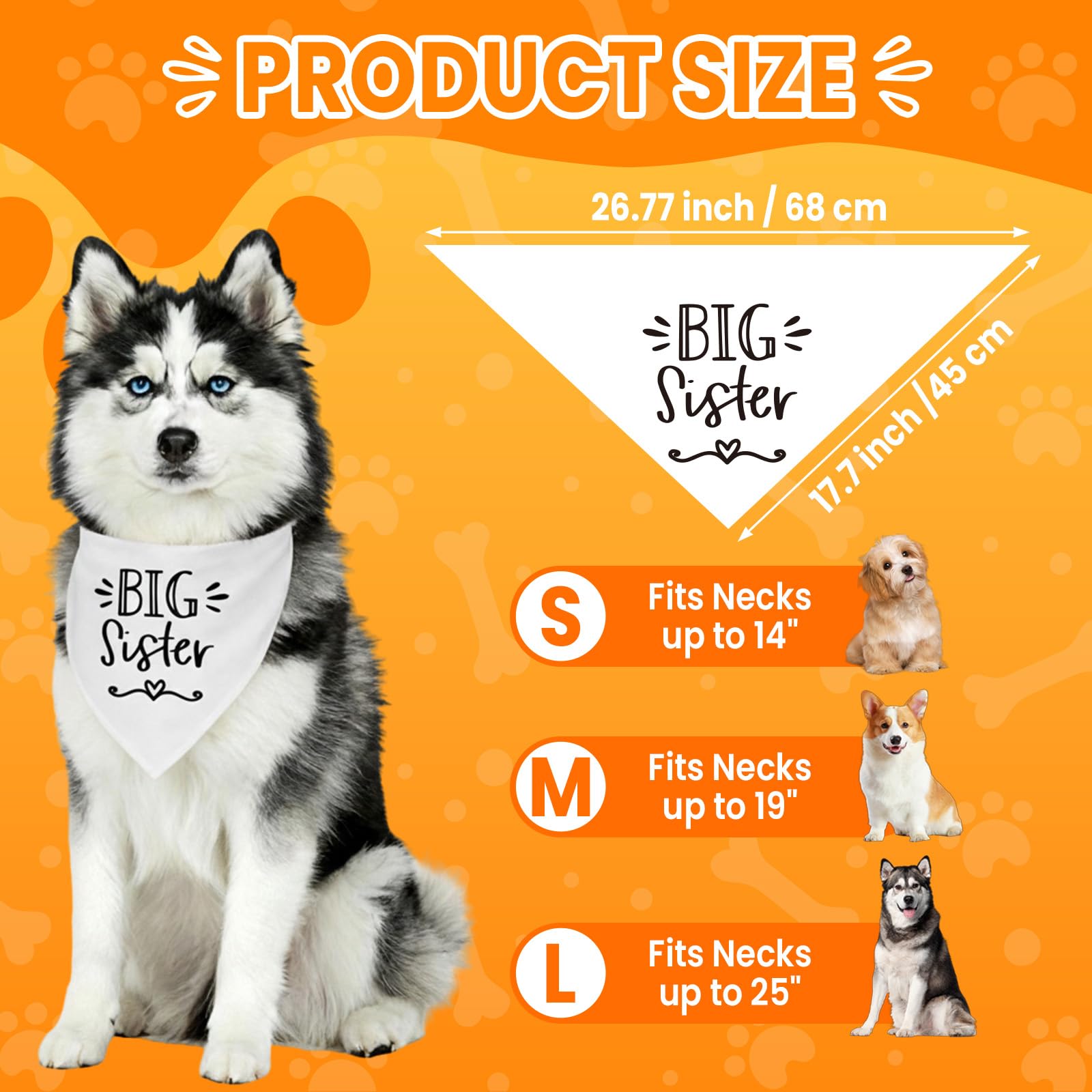 Bandana Mixrowa de 25x17 pulgadas, ajuste cómodo para perros de cualquier talla.