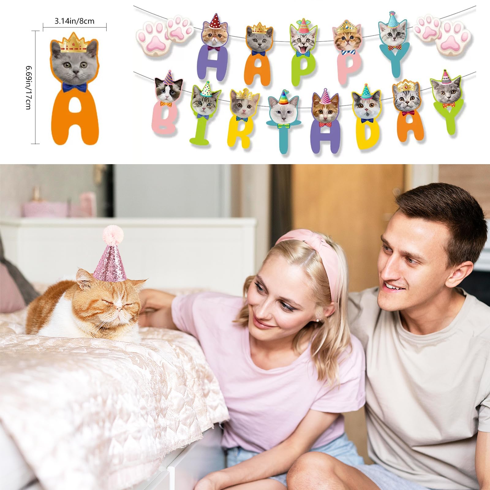 Conjunto Mixrowa de 4 piezas para fiesta de gatos, fácil de usar