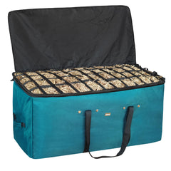 MIYABALA bolsa de heno 44x18x22, apertura para llenado cómodo y rápido.