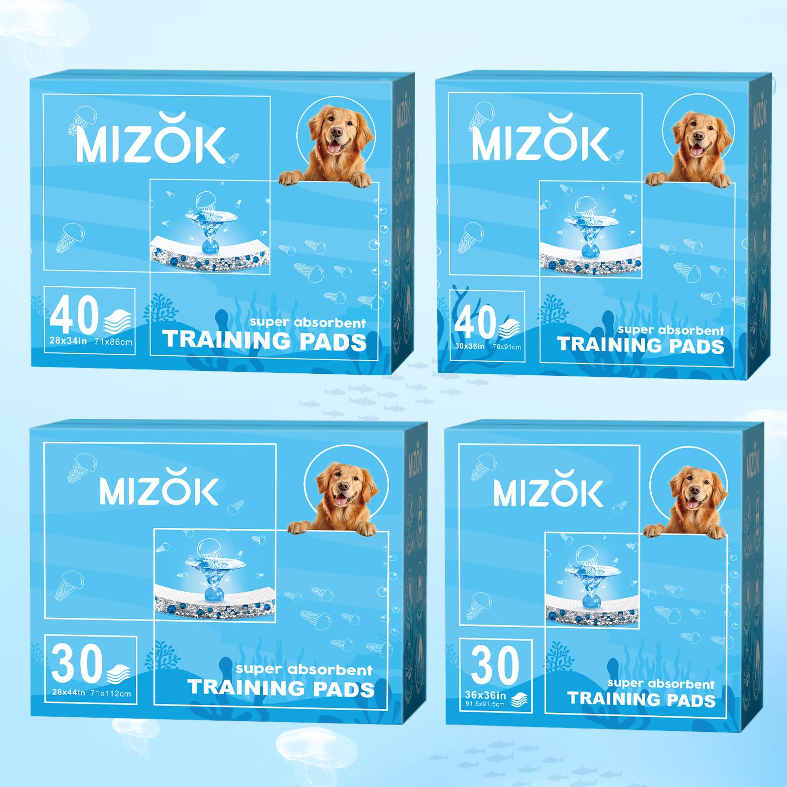 MIZOK almohadilla para perros con control de olor marino para un hogar más limpio.