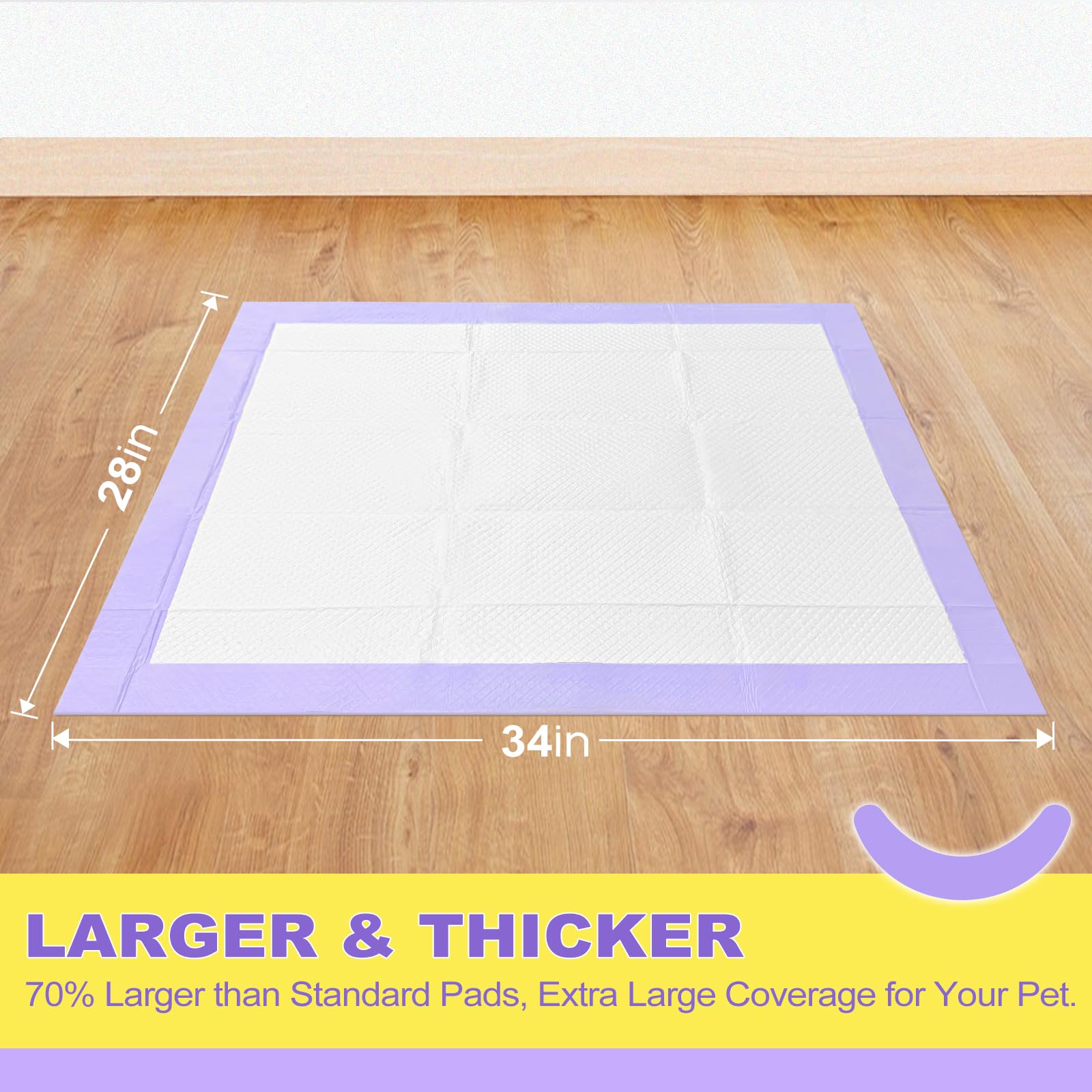 MIZOK almohadillas 36x36 lavanda para absorción amplia
