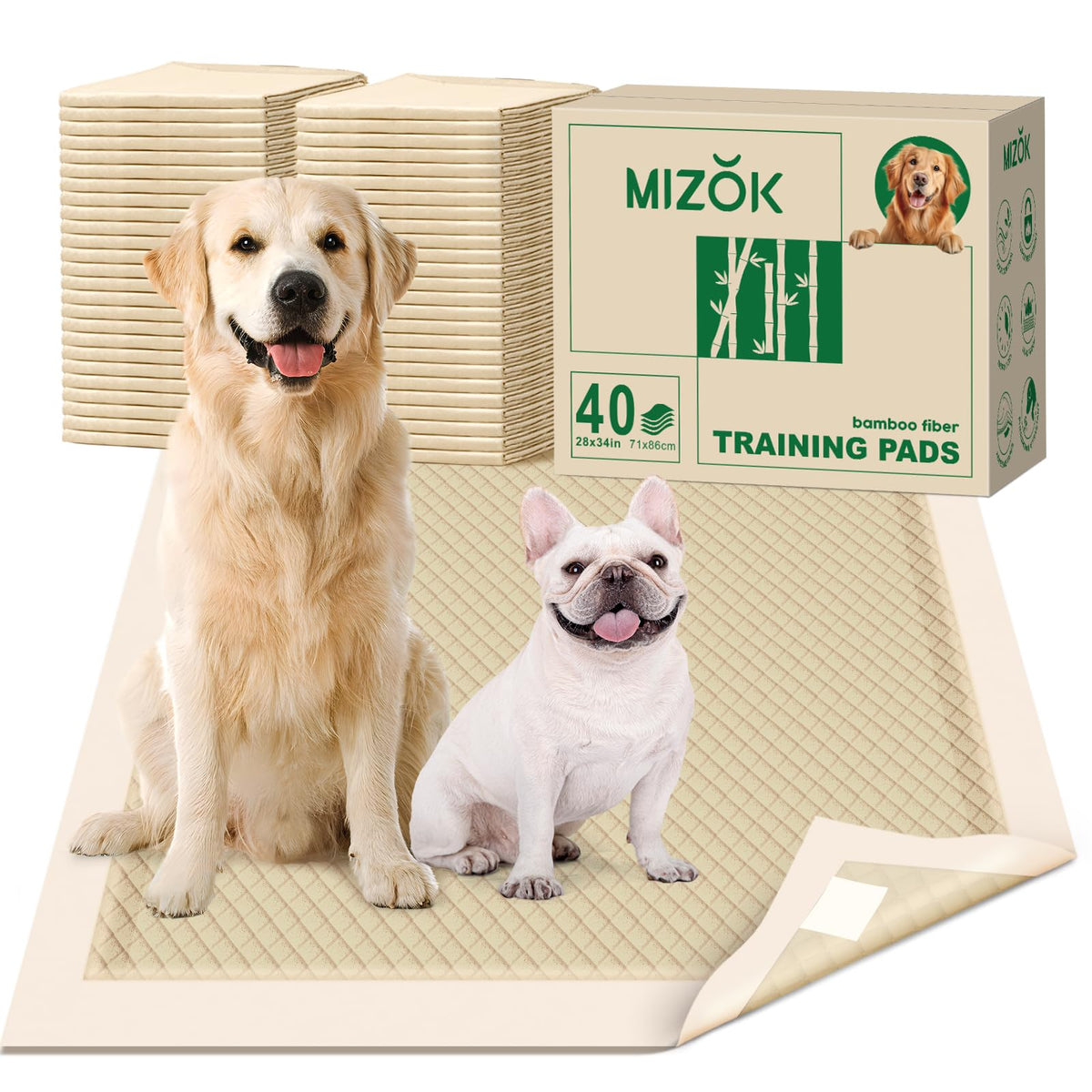 MIZOK almohadillas para perros, empaque extragrande 28x34 para entrenamiento cómodo