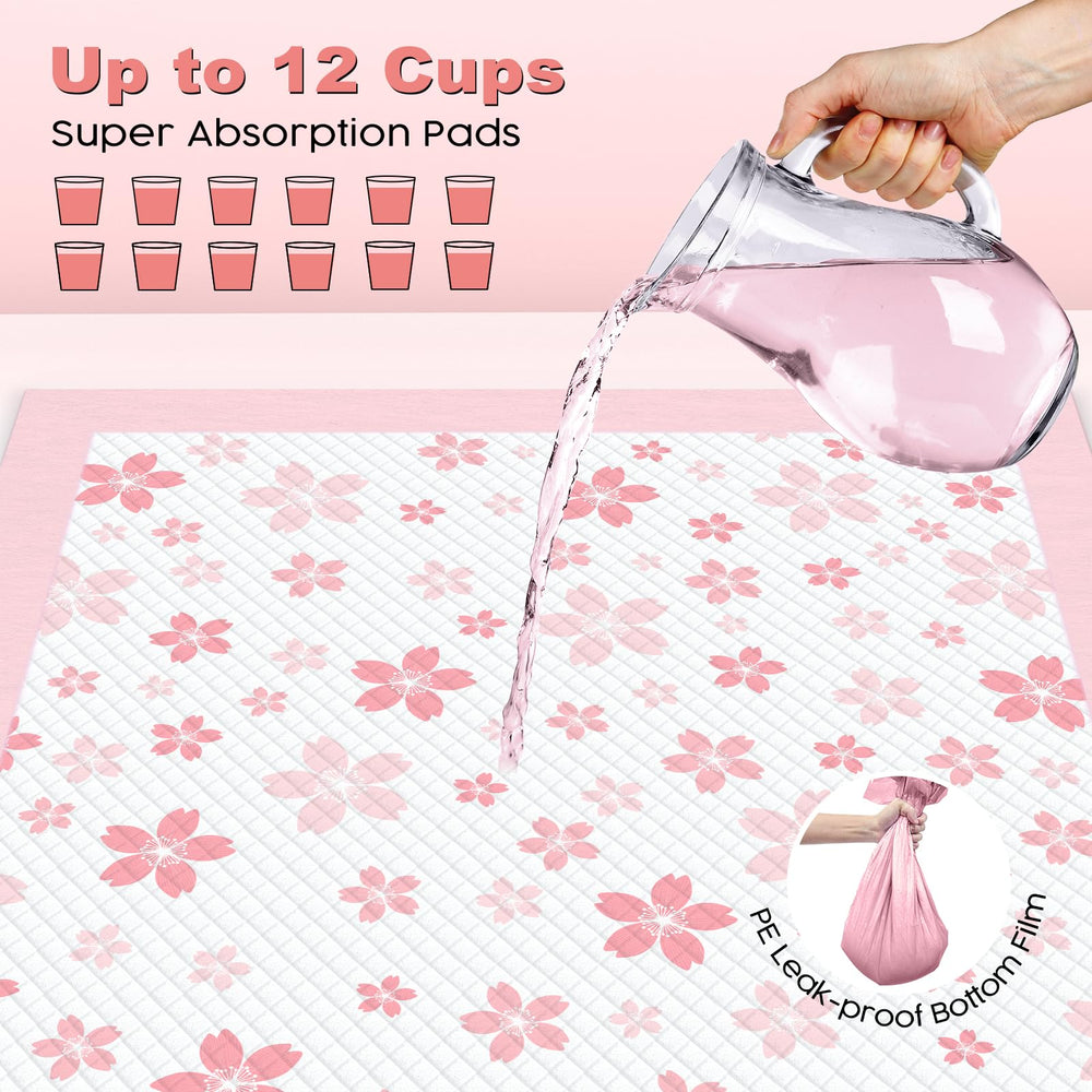 MIZOK Puppy Pads rosa cerezo, control de olores para un hogar más fresco