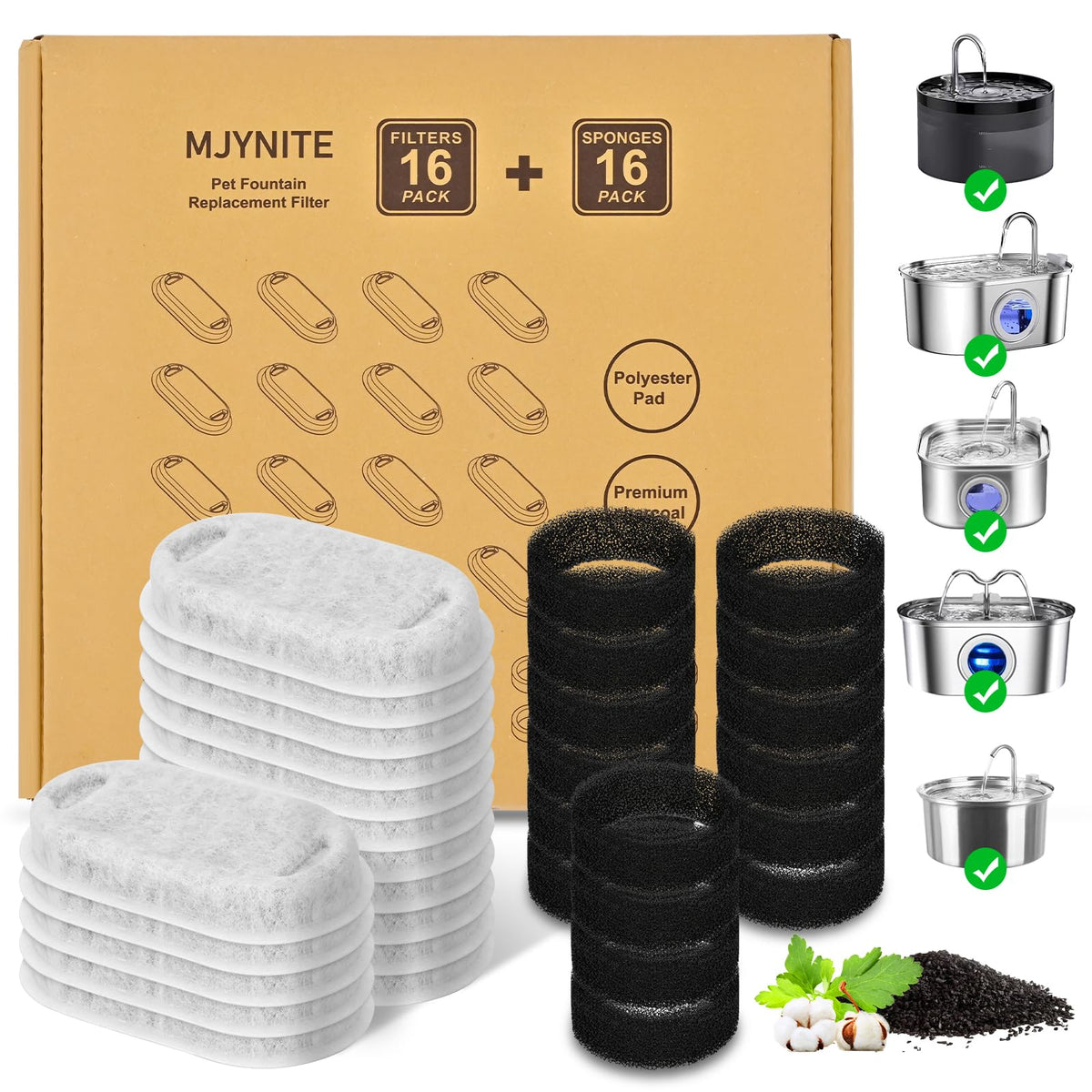 Filtros MJYNITE para fuente de gato: capturan pelos y residuos para agua más limpia.
