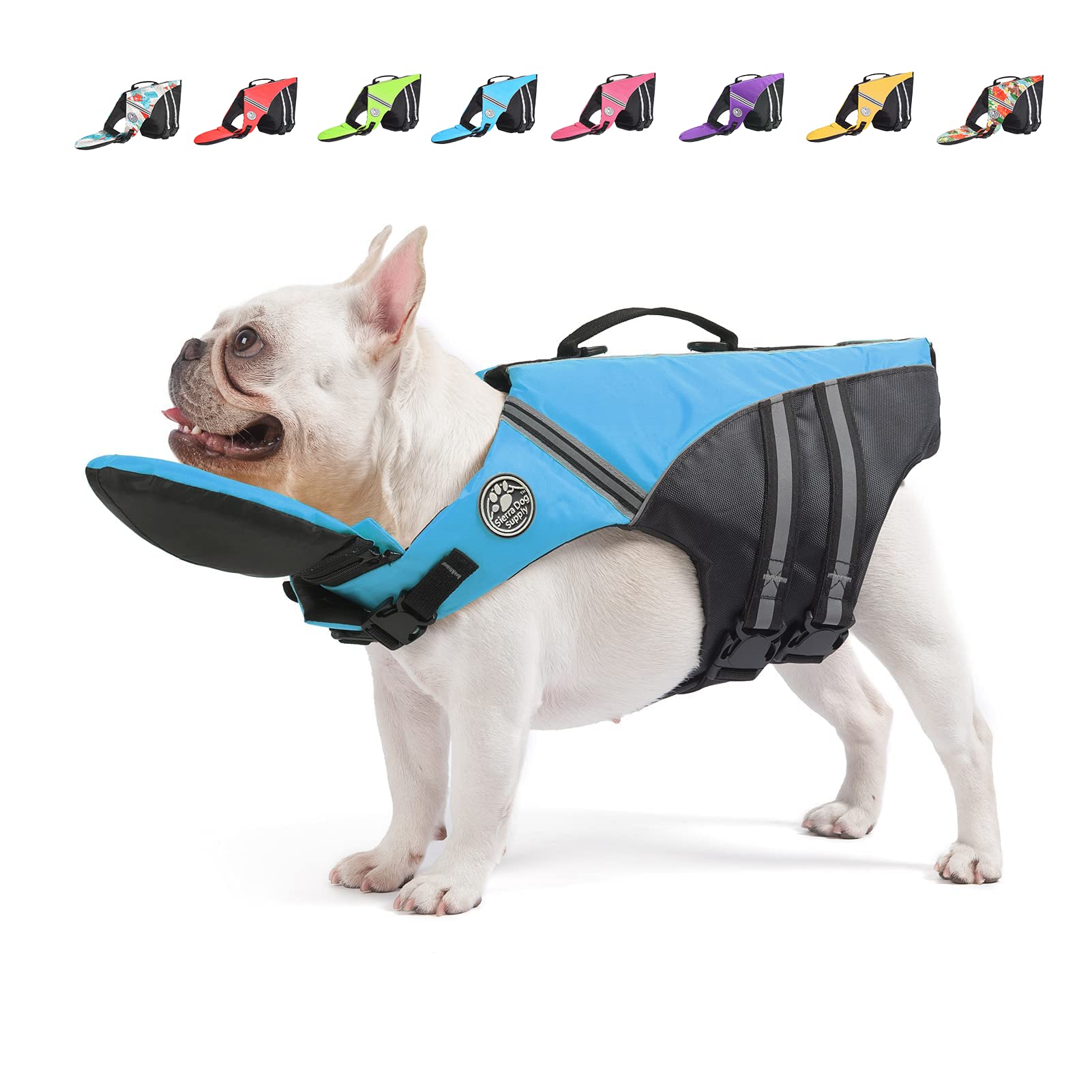 Mklhgty chaqueta salvavidas para perro con frente flotante, ayuda a mantener la cabeza sobre el agua