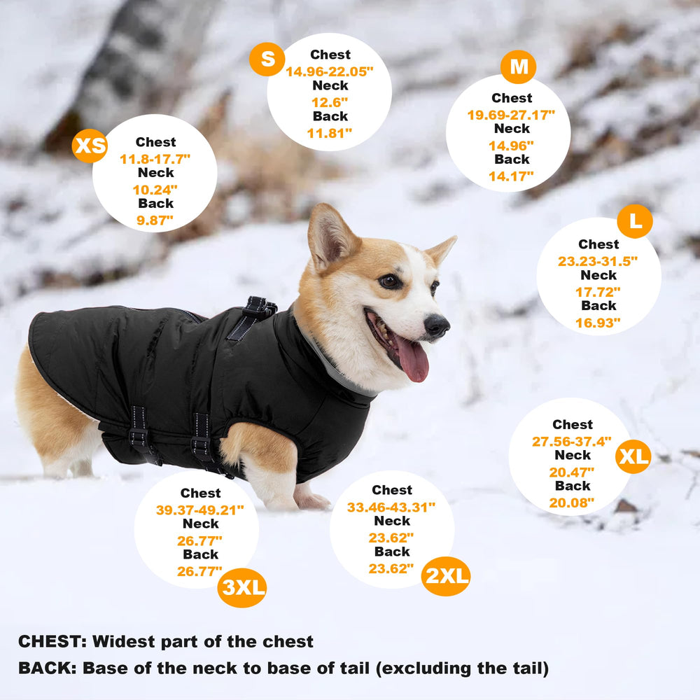 Mklhgty chaqueta de invierno disponible en 7 tallas para perros.