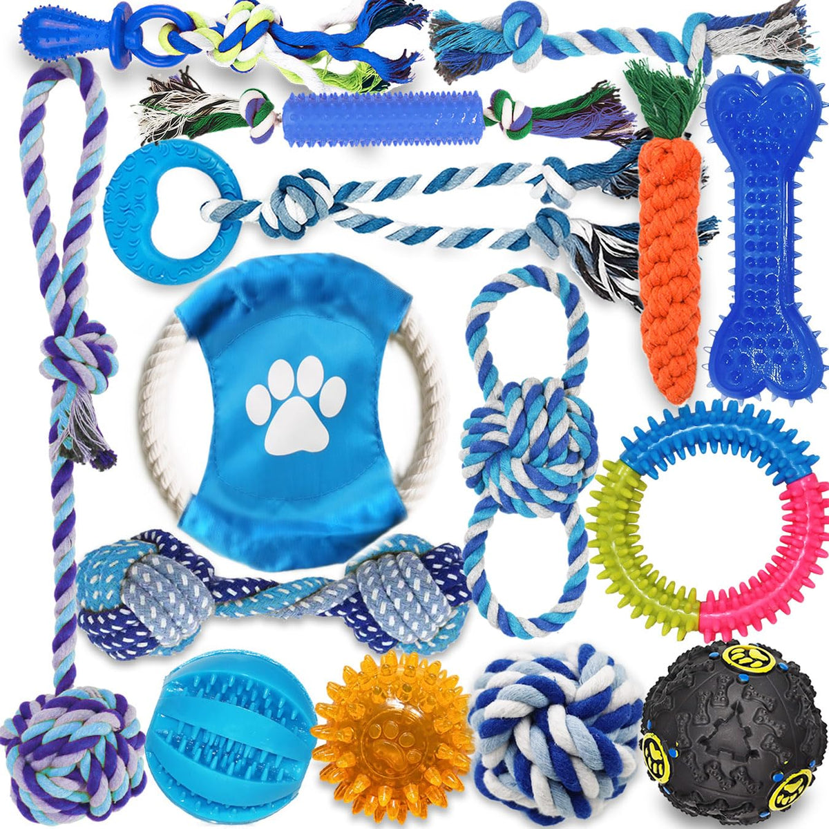 Mnubsrva Juguete: anillo espinoso para perros, masaje suave de encías y limpieza dental