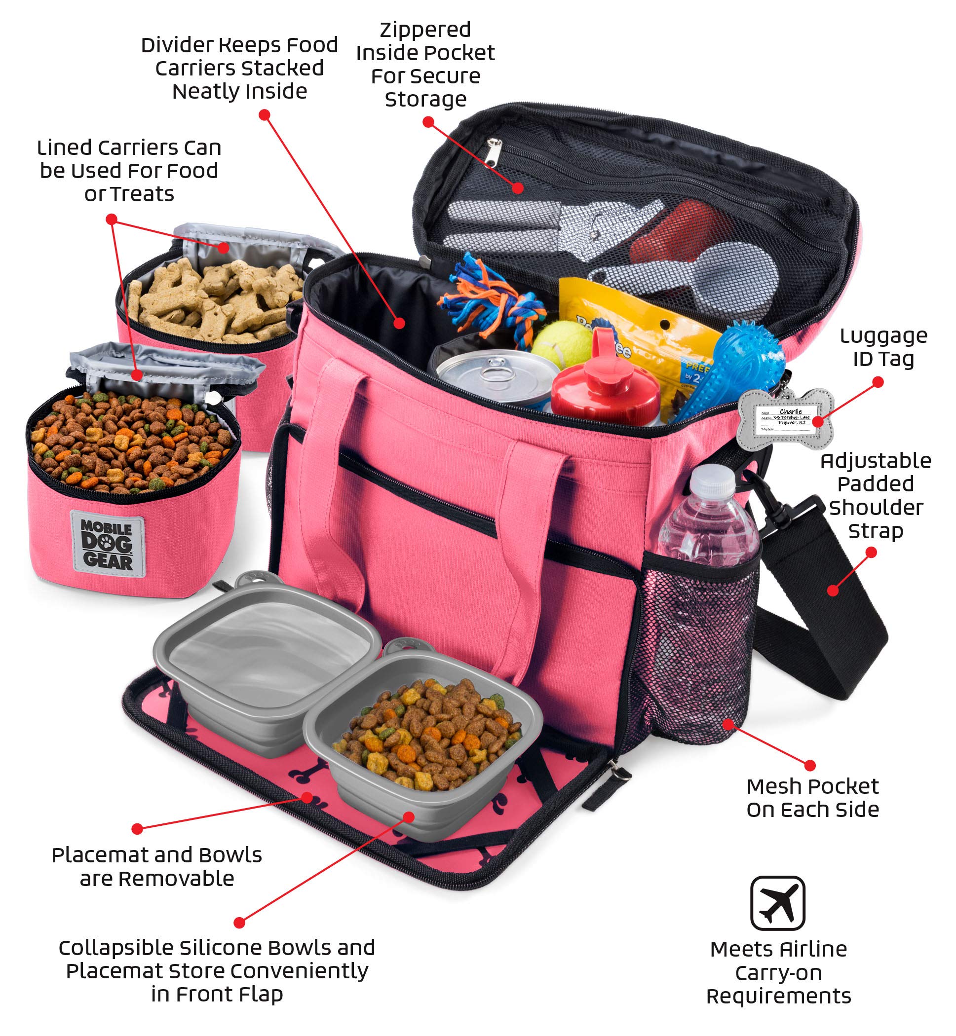 Mobile Dog Gear divisor para portacontenedores de comida, mantiene todo en orden.