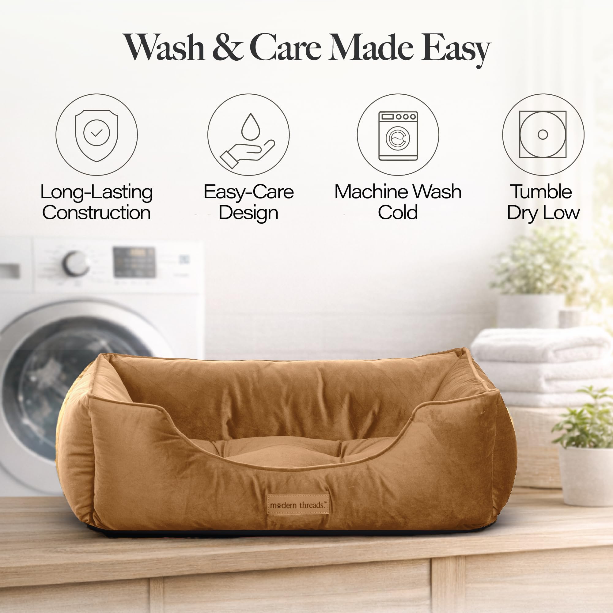 Modern Threads cama-perro, diseño elegante que mejora la decoración del hogar.
