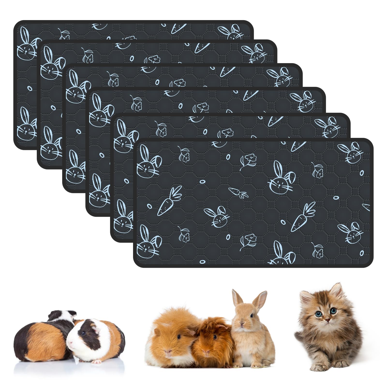 MODESLAB cobaya jaula liner 16x30 navy, superficie suave y absorbente para higiene