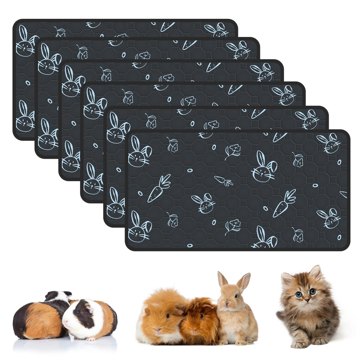 MODESLAB cobaya jaula liner 16x30 navy, superficie suave y absorbente para higiene