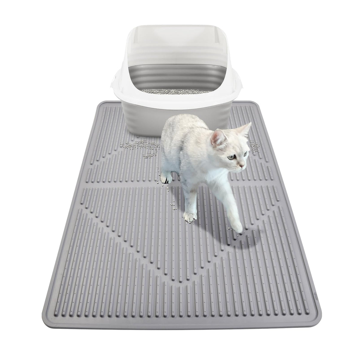 Mofason alfombra para arena de gatos grande: captura arena y protege el suelo.