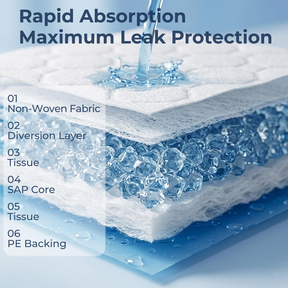 MoMoCo absorción rápida de 1 segundo, superficie seca sin huellas.