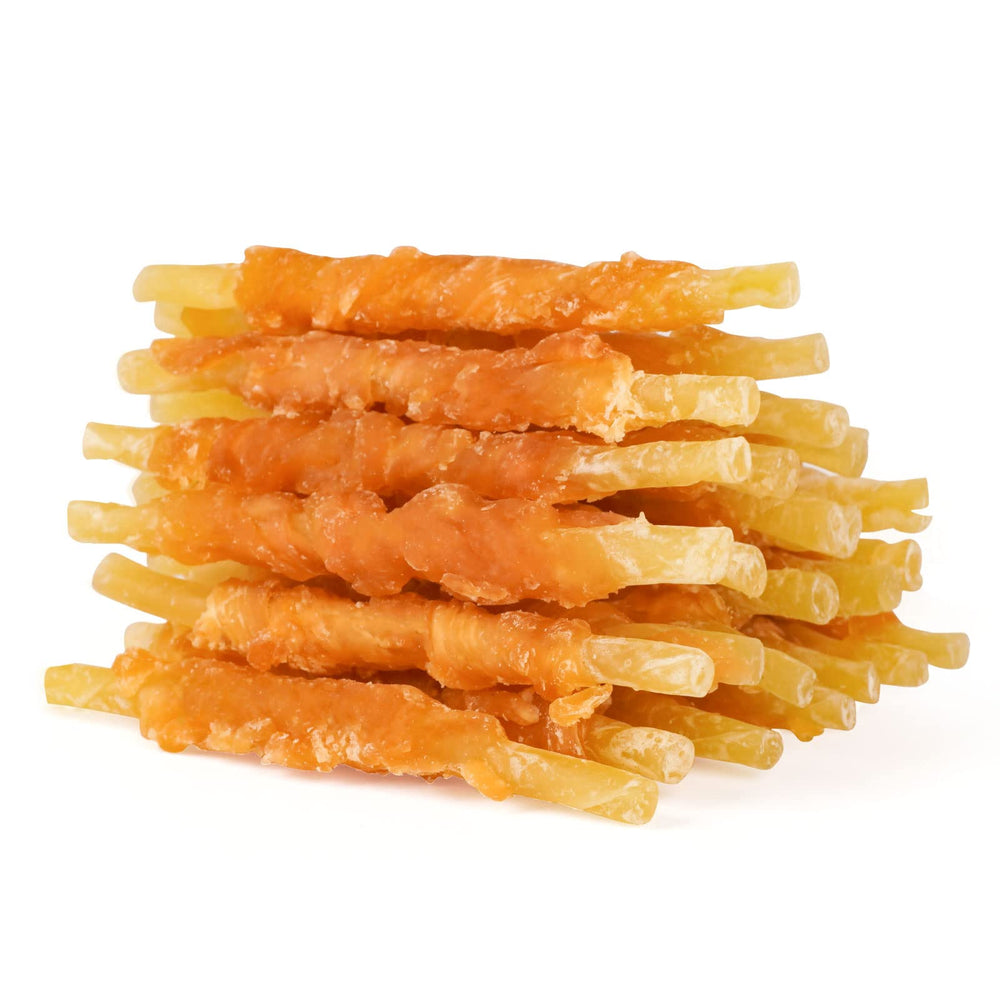 MON2SUN Bastones bacalao envueltos pollo, snack sabroso para perros pequeños.