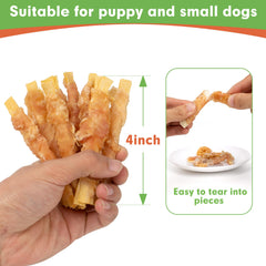 MON2SUN filete bacalao envuelto en pollo 4pulgadas, snack ideal para perros pequeños
